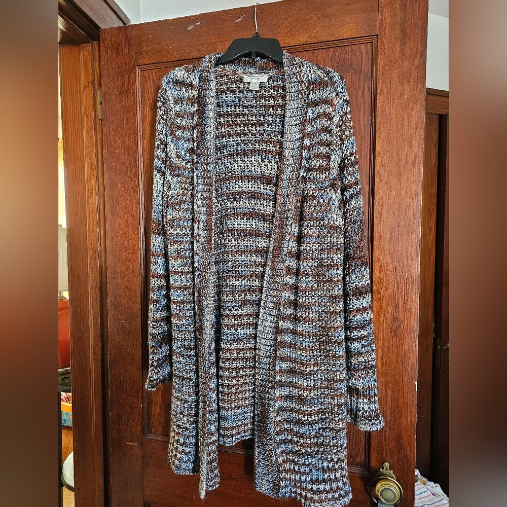 CJ Banks Long Sleeve Open Front Knit Cardigan